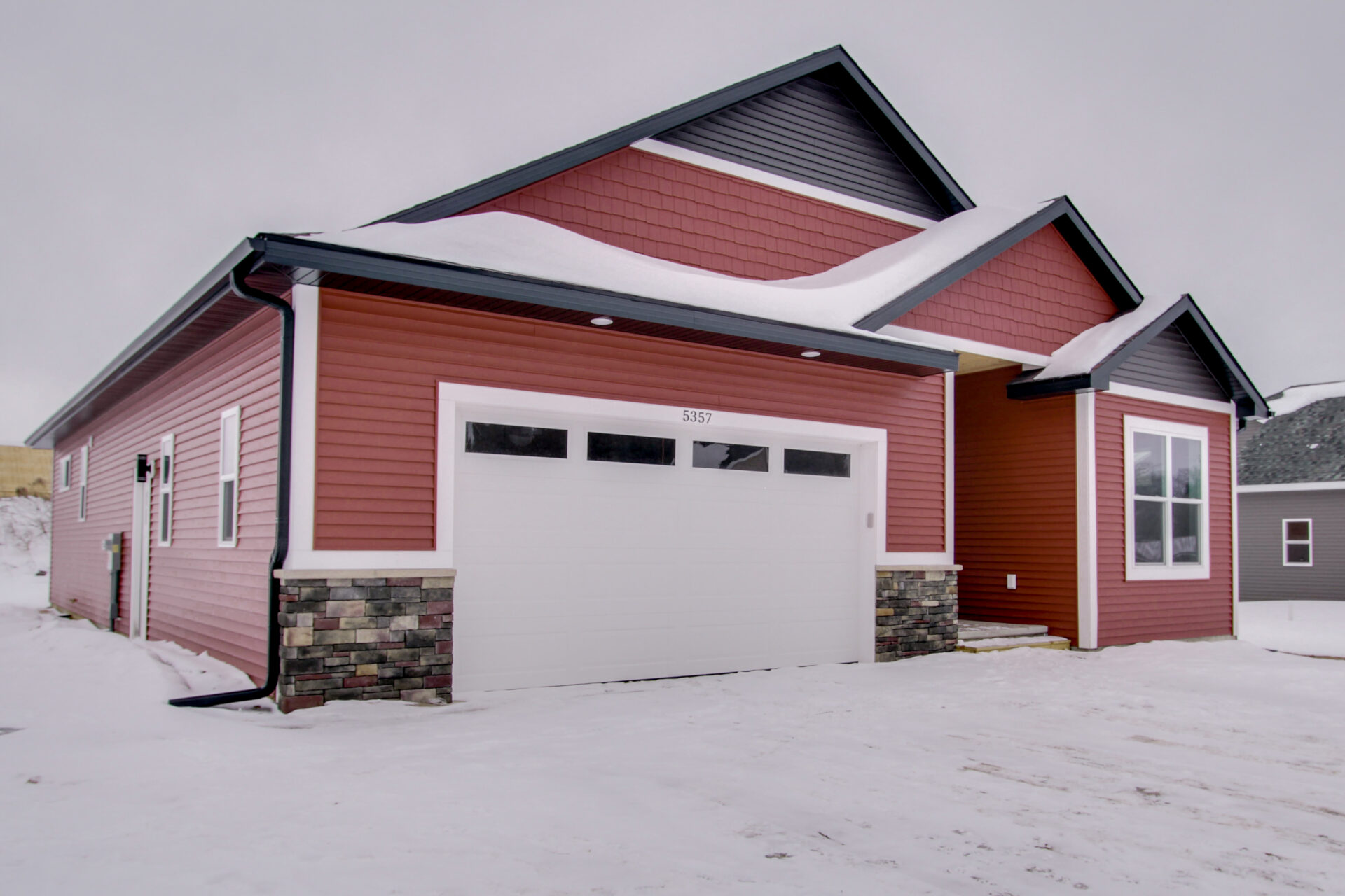 Winter landscape with house