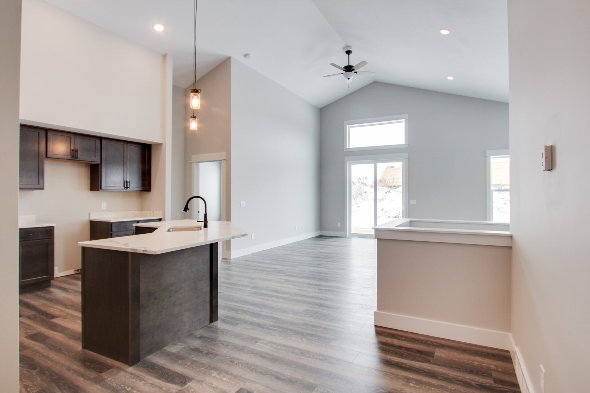 An inside look at a new home in a subdivision, ready for the owner to move in